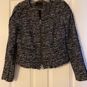Banana Republic Black and White Textured Blazer